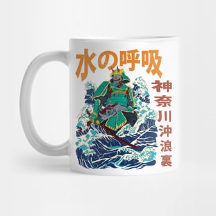 Great Wave Samurai Kanji Mug